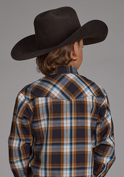 Boy's Caramel Plaid by Roper - Henderson's Western Store