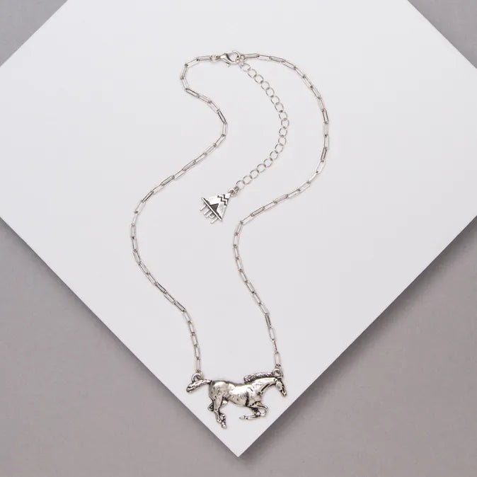 Western Running Horse Necklace - Henderson's Western Store