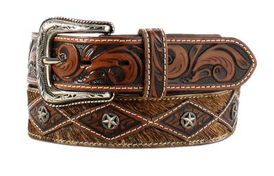 Ariat Western Leather Belt ~ Calf Hair - Henderson's Western Store