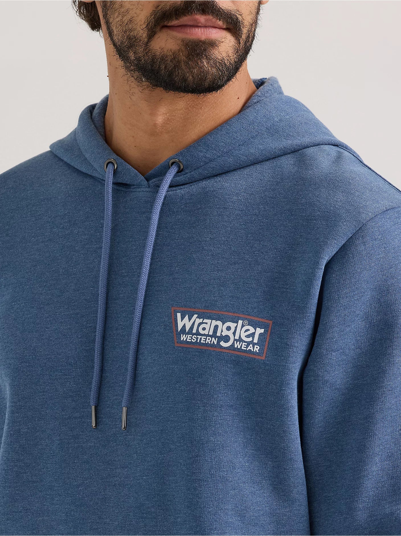 Wrangler Logo Hoodie ~ Denim - Henderson's Western Store