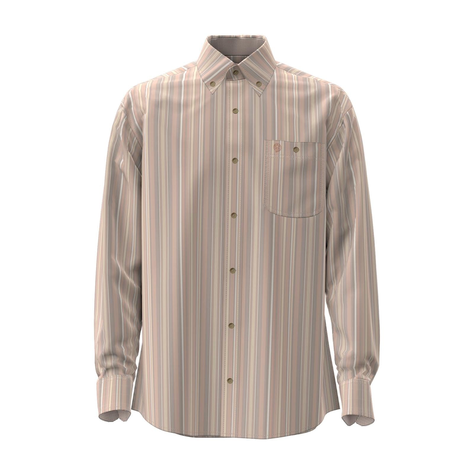 George Strait Shirt by Wrangler ~ Brown Stripe - Henderson's Western Store