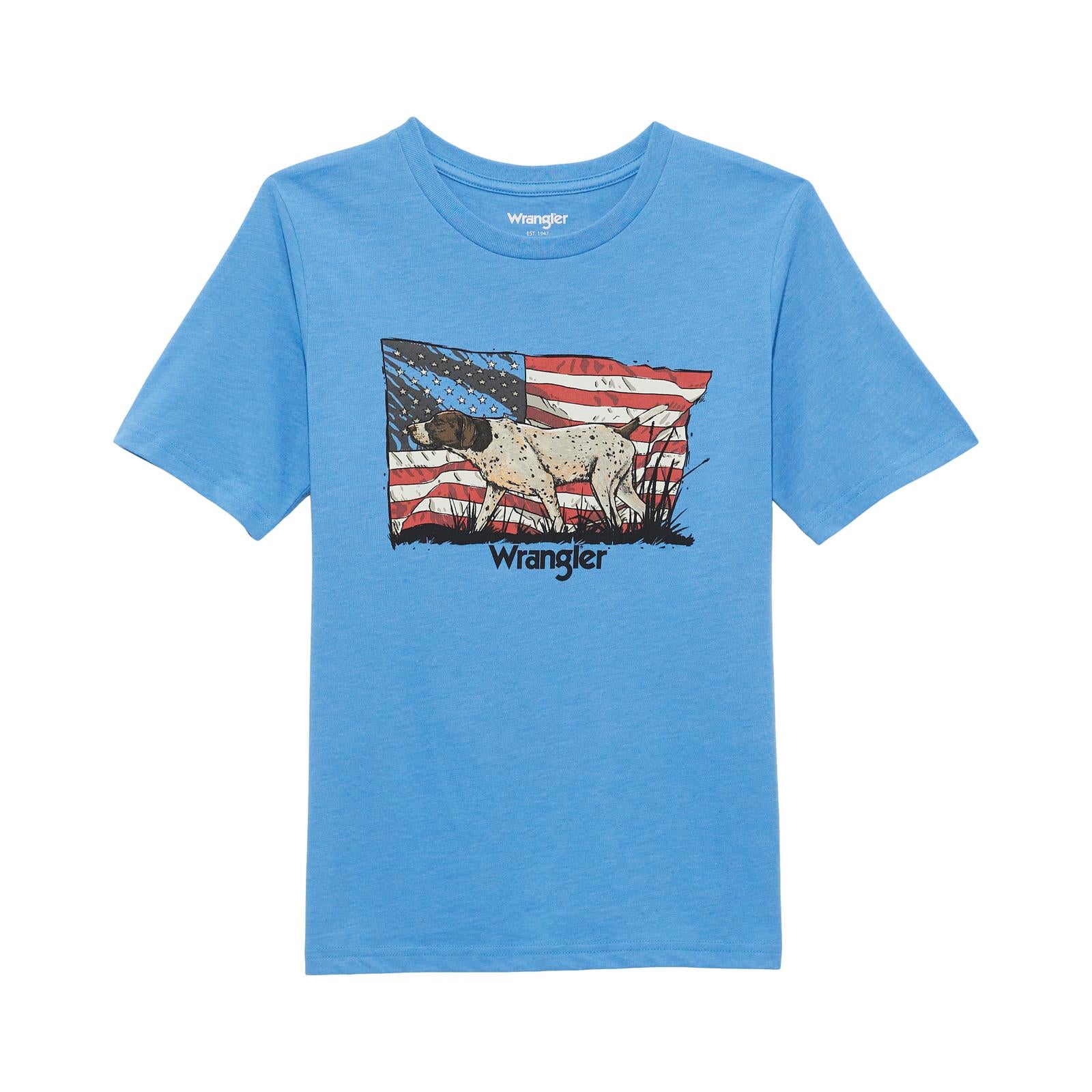 Boy's Wrangler Tee ~ Azure Blue - Henderson's Western Store