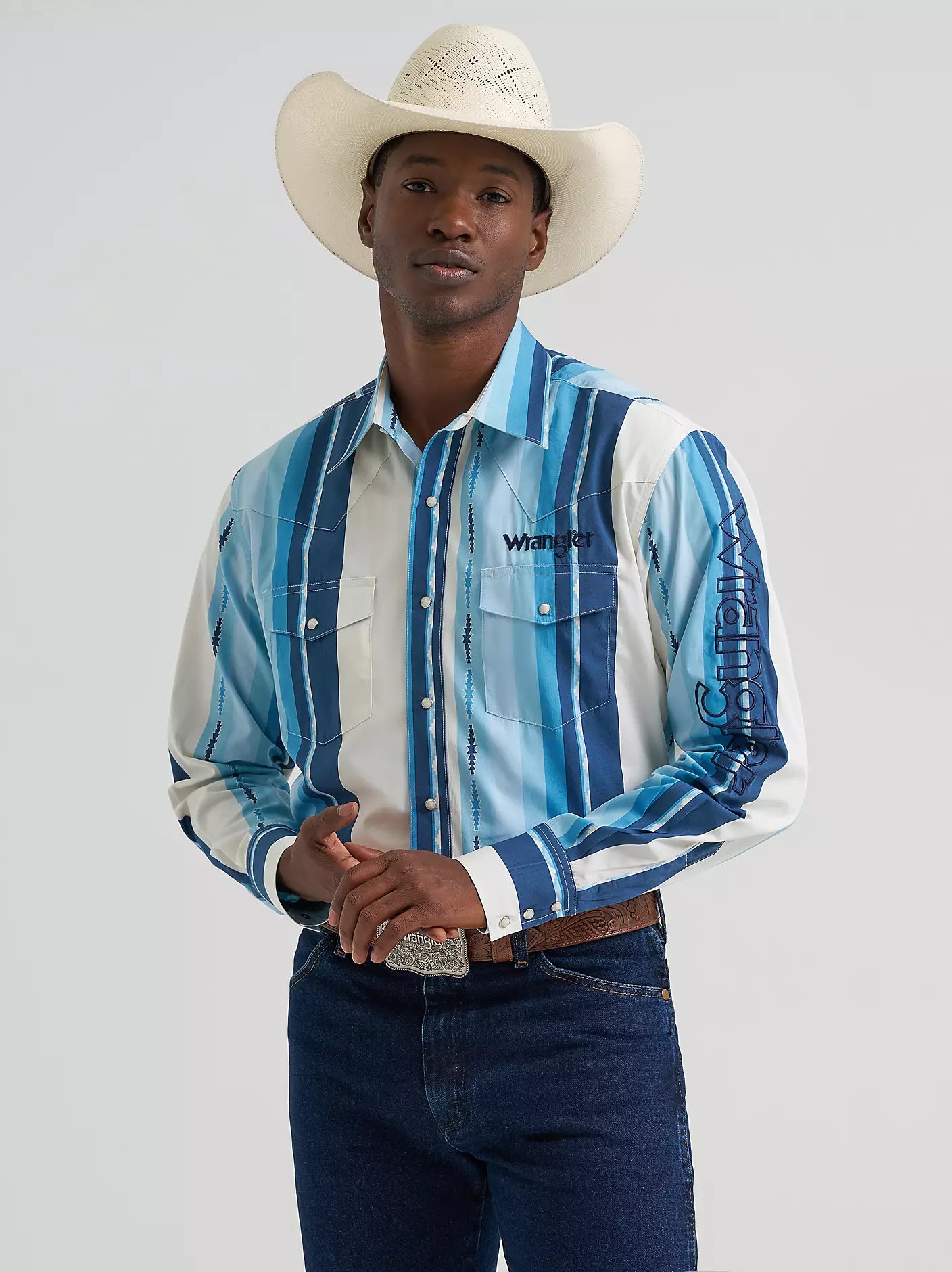 Wrangler® Logo Striped Shirt - Henderson's Western Store