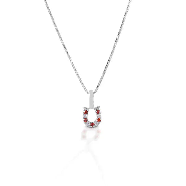 Kelly Herd Horseshoe Necklace ~ Red - Henderson's Western Store