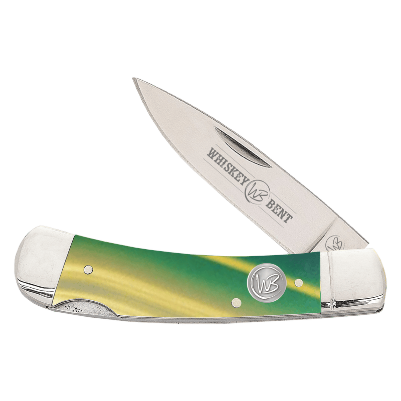 Whiskey Bent Knife ~ Lock Blade ~ Green Gold Opal - Henderson's Western Store