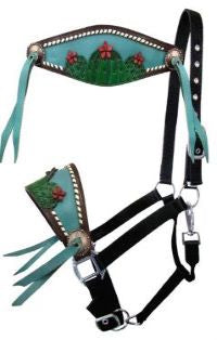 Nylon Bronc Halter ~ Cactus - Henderson's Western Store