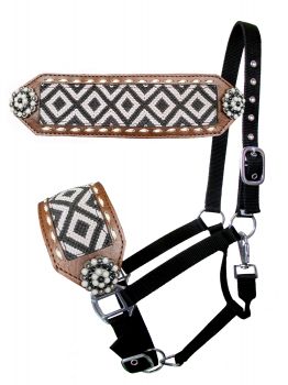 Nylon Bronc Halter ~ Fabric Southwest Inlay - Henderson's Western Store