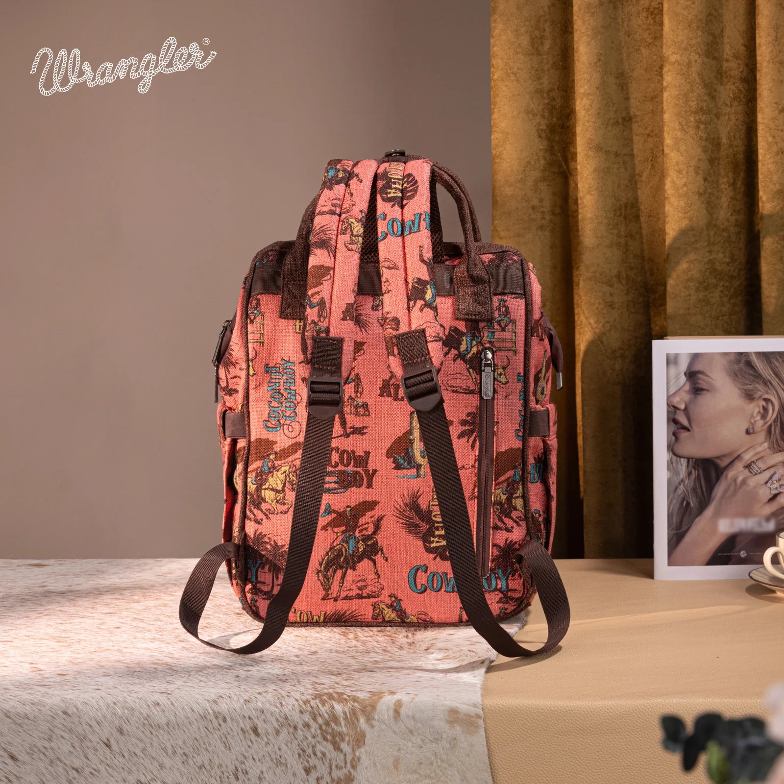Wrangler Vintage Print Backpack ~ Pink - Henderson's Western Store
