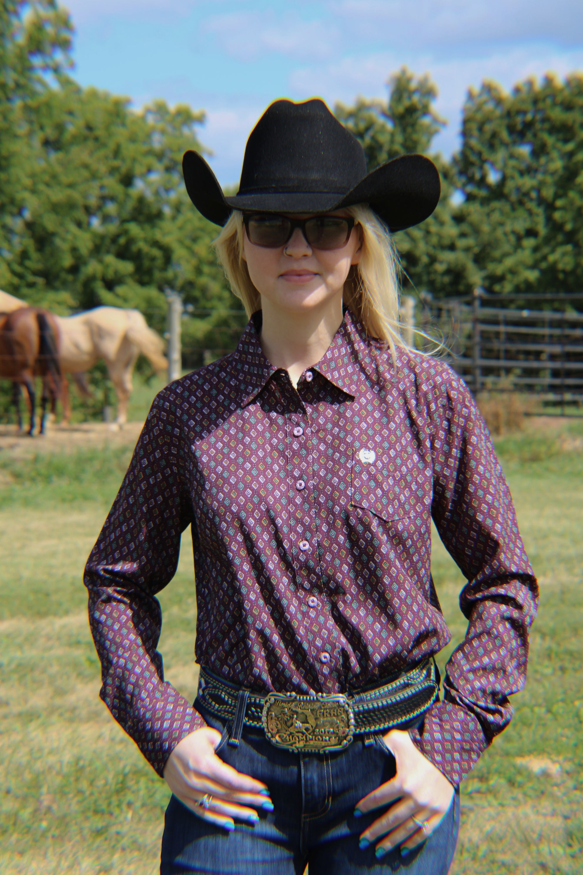Ladies Cinch Arenaflex ~ Purple - Henderson's Western Store