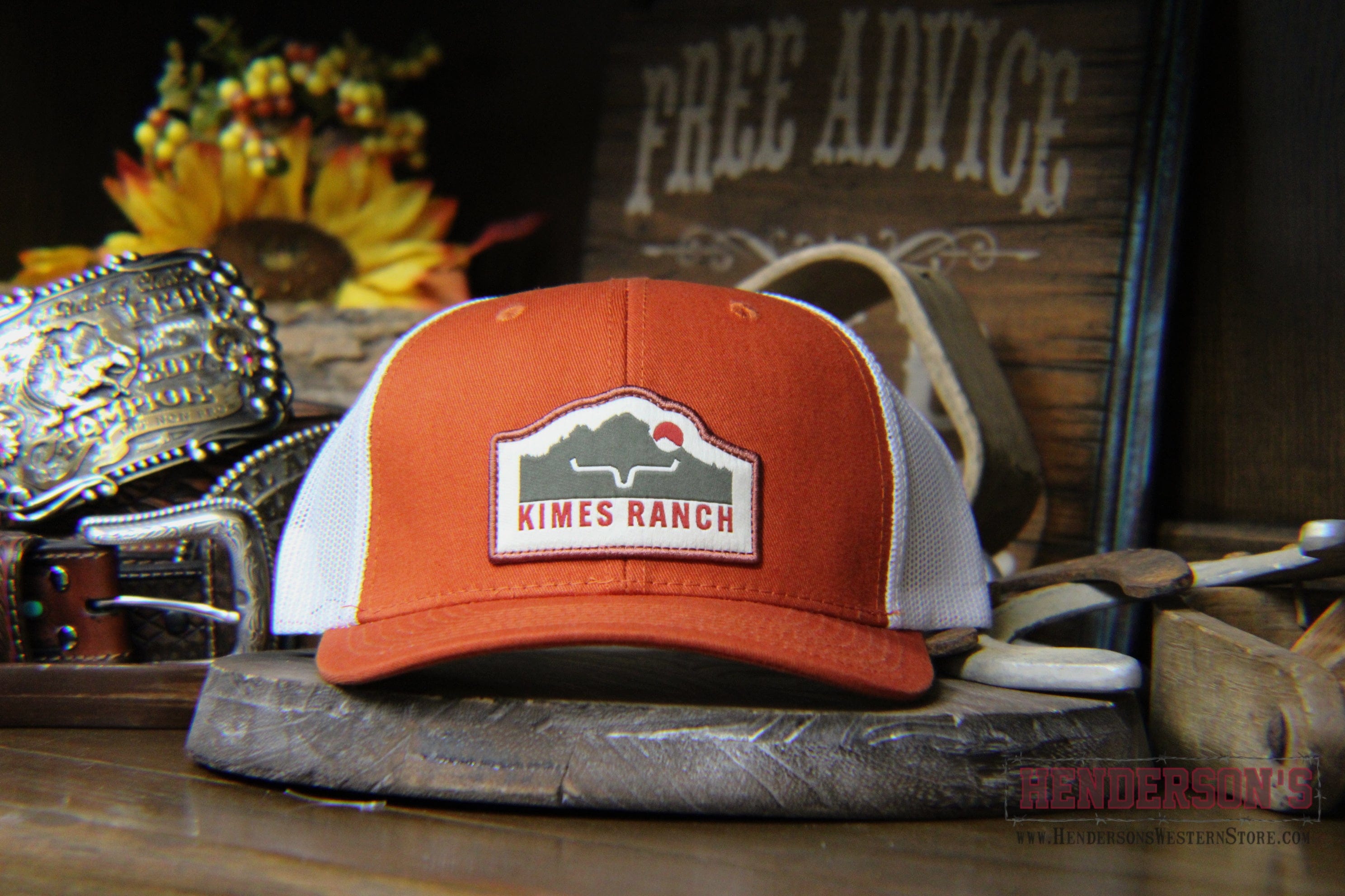 Kimes Camelback Trucker Cap ~ Burnt Orange - Henderson's Western Store