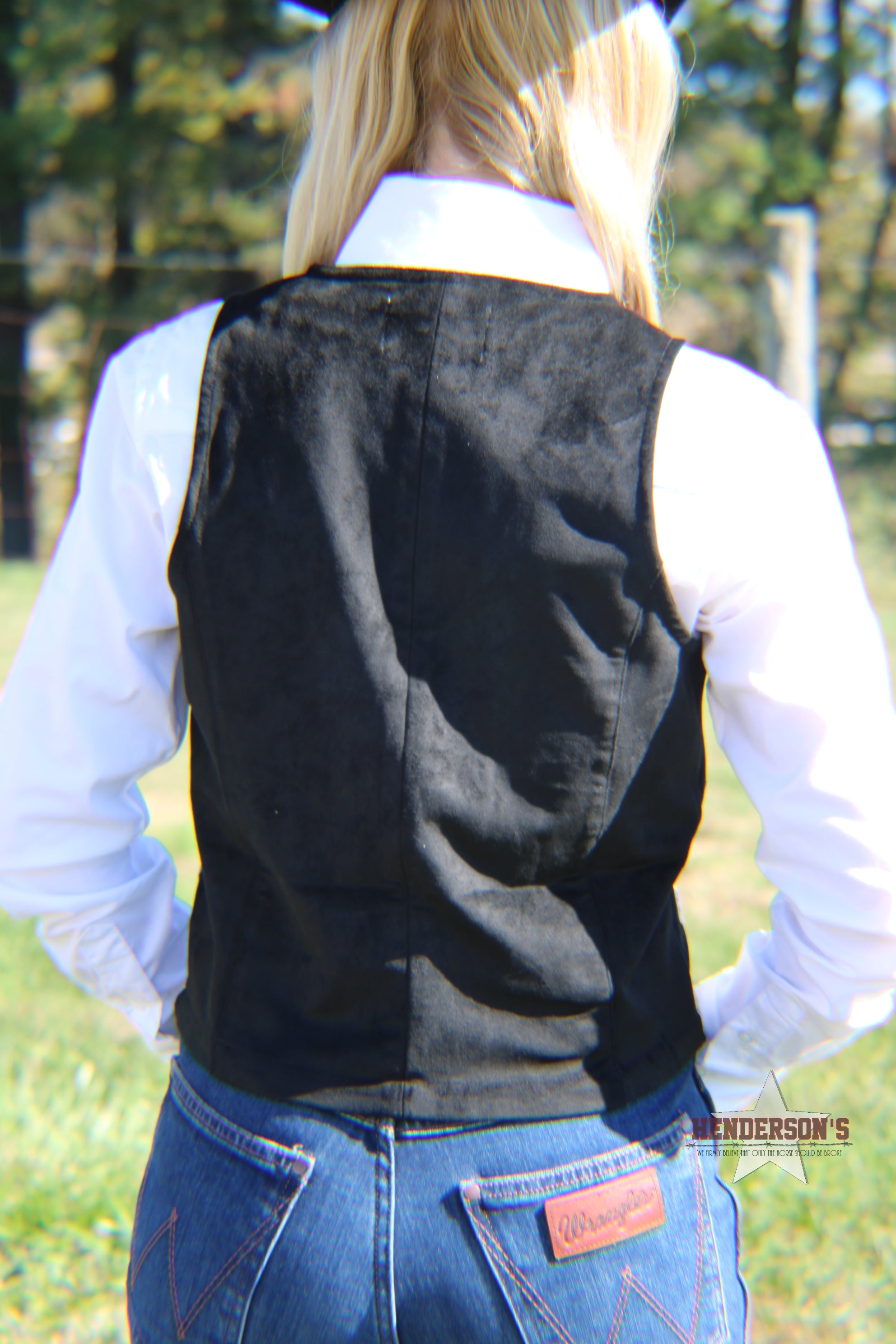 Microsuede Yoked vest - Henderson's Western Store