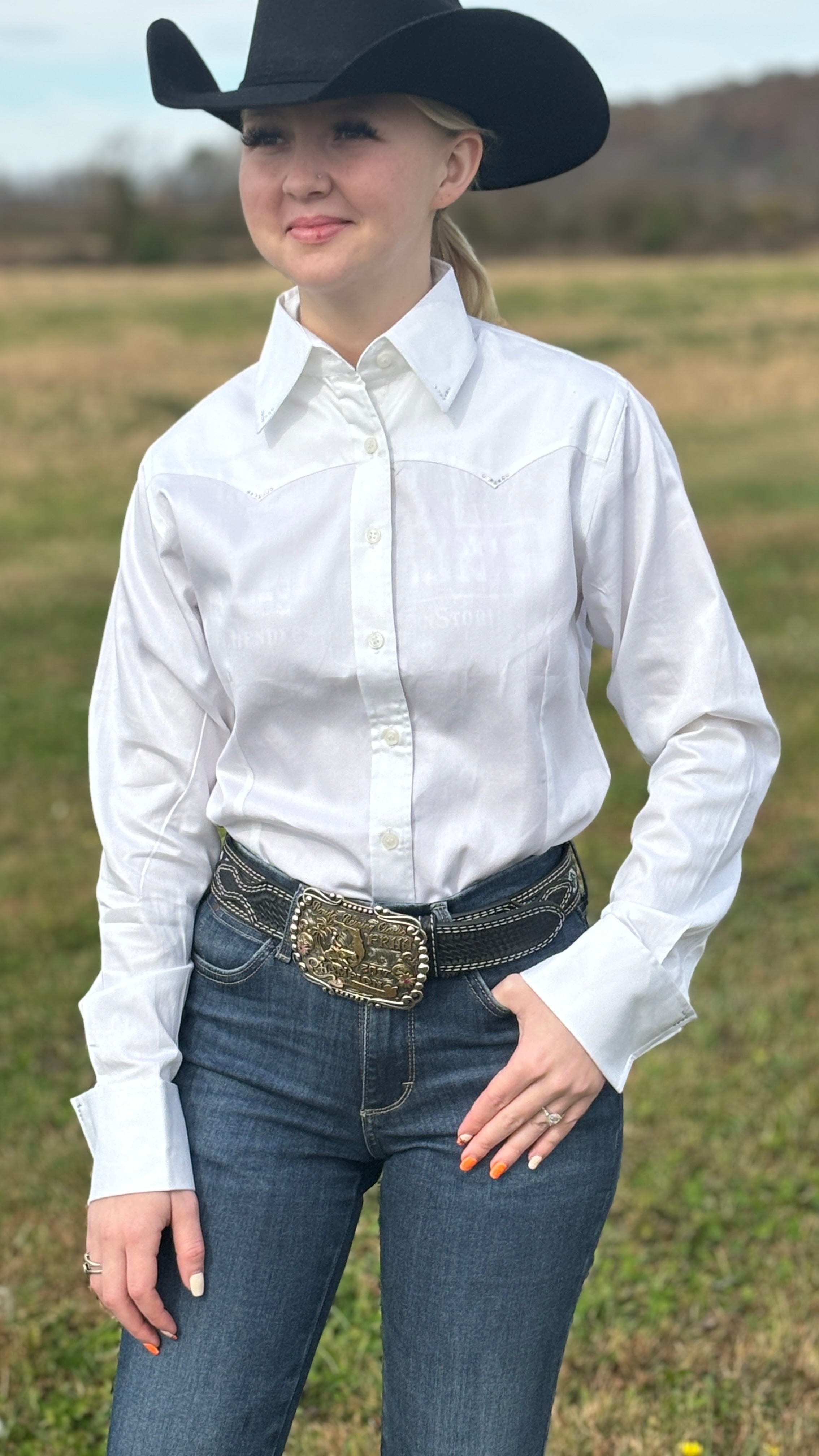 Sateen Solid Shirts ~ White - Henderson's Western Store