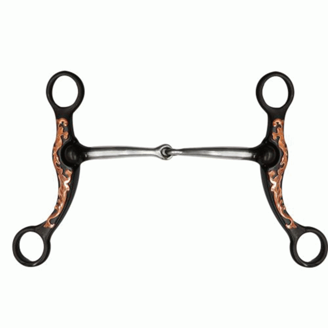 Brown Steel Bit W/Engraved Copper Overlay - Henderson's Western Store