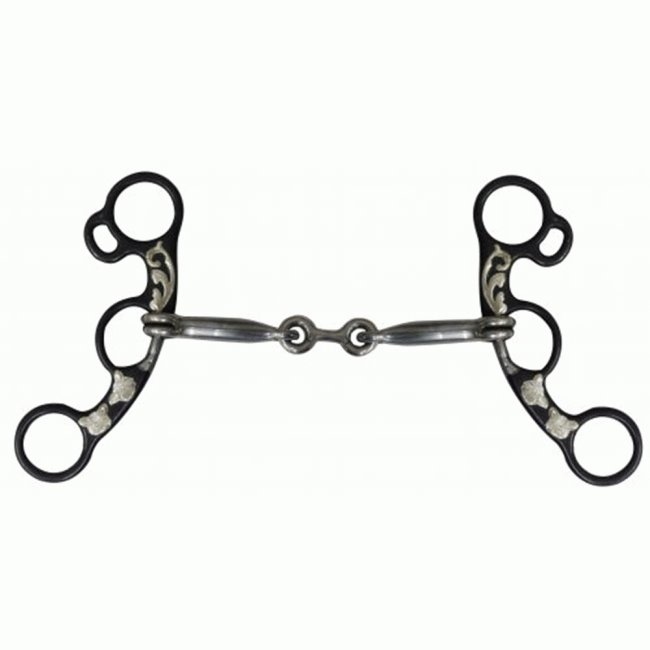 Black Steel Snaffle W/Copper Inlays - Henderson's Western Store