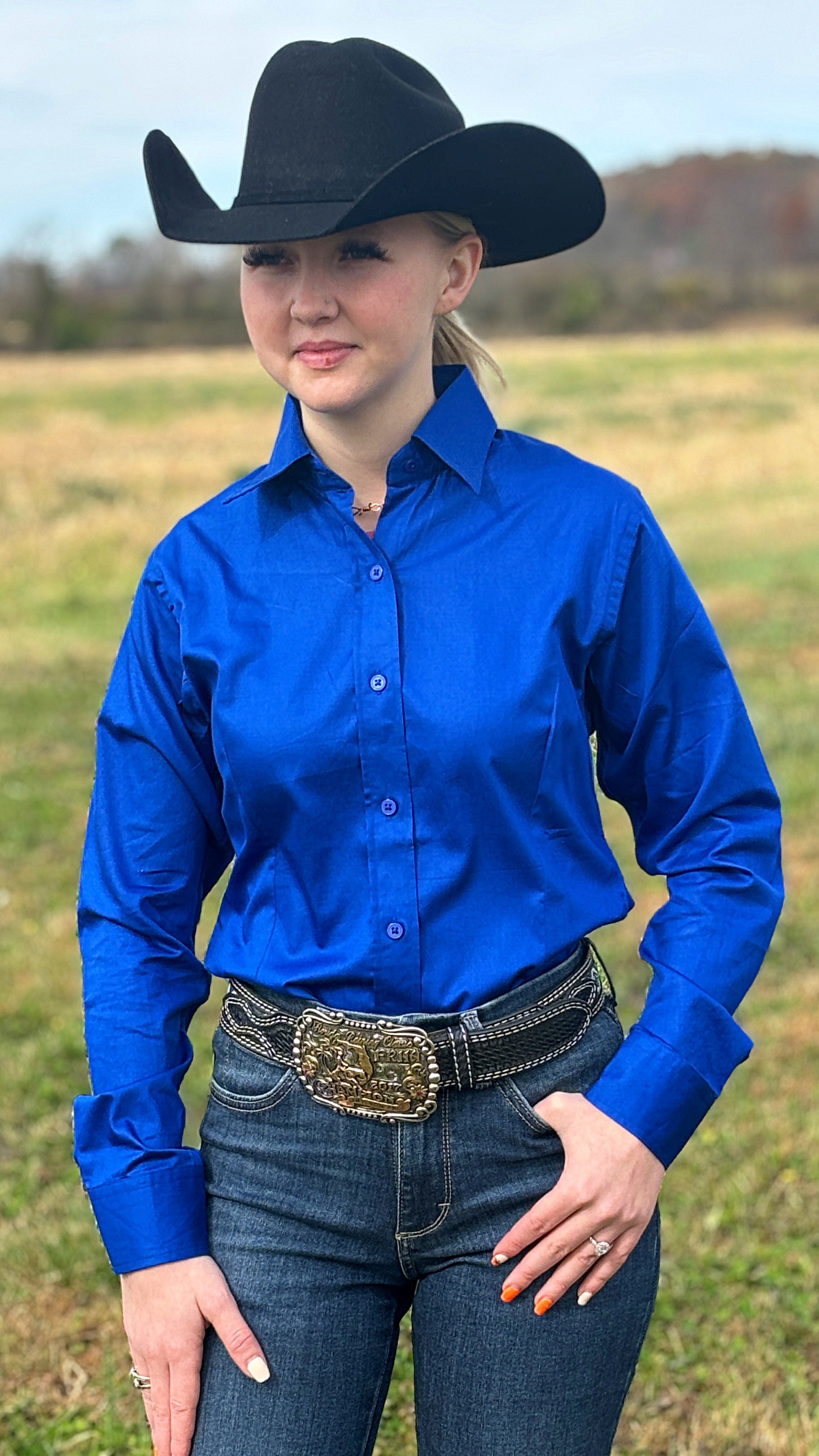 RHC Solid Button Down ~ Royal Blue - Henderson's Western Store