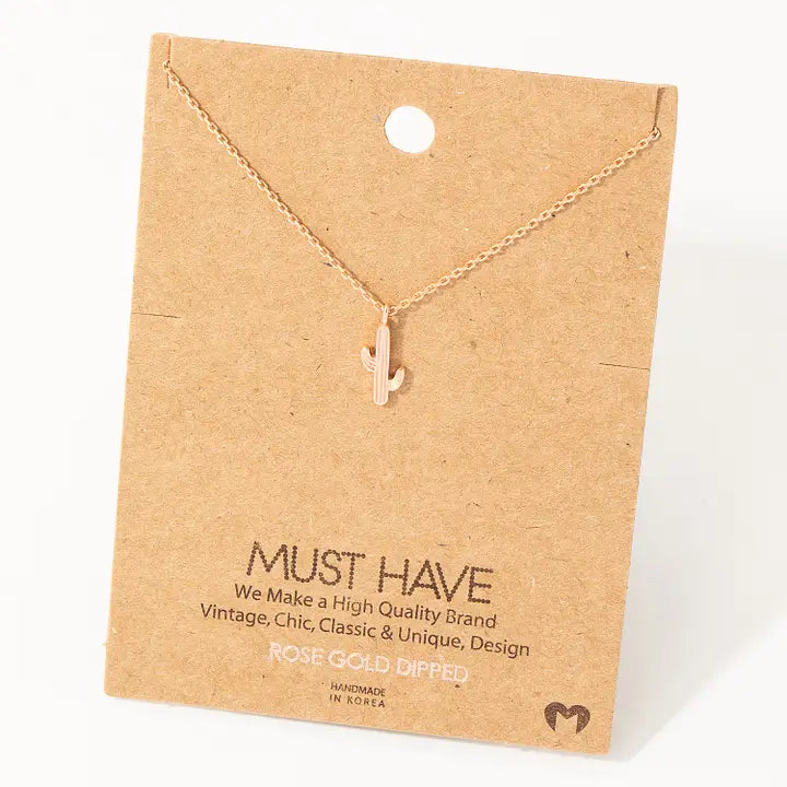Dainty Cactus Pendant Necklace - Henderson's Western Store