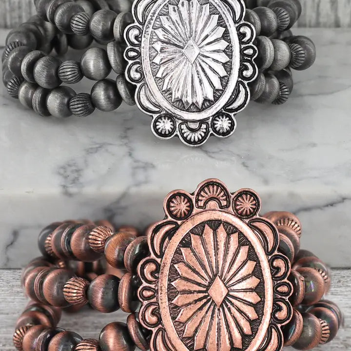 Western Concho Navajo Pearl Beaded Bracelet - Henderson's Western Store