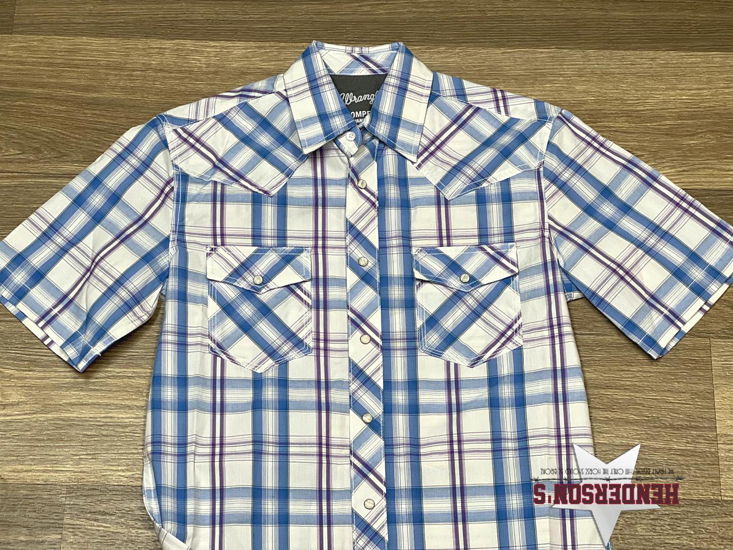 Wrangler 20X Competition Shirt ~ White W/Purple - Henderson's Western Store