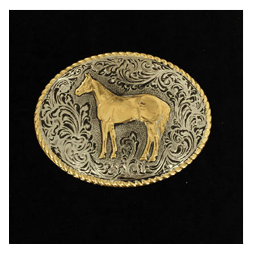 Gold Horse Belt Buckle ~ Youth - Henderson's Western Store