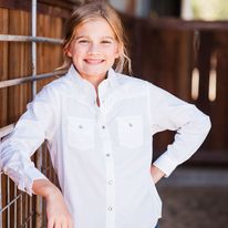 Girl's Wrangler Shirt ~ White - Henderson's Western Store