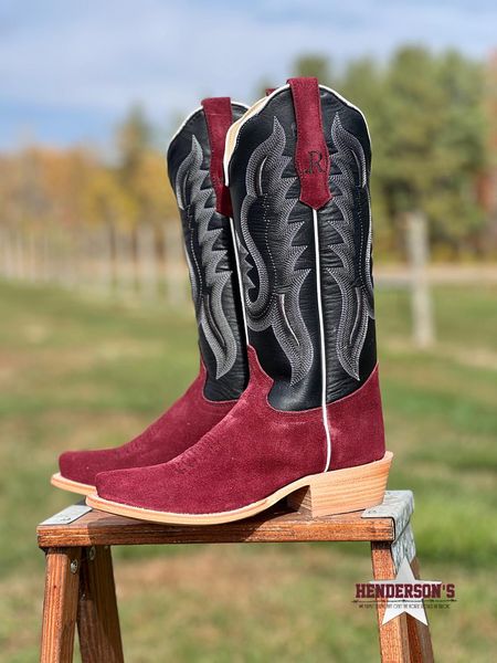Rhubarb Roughout Cowhide Boots by R.Watson - Henderson's Western Store