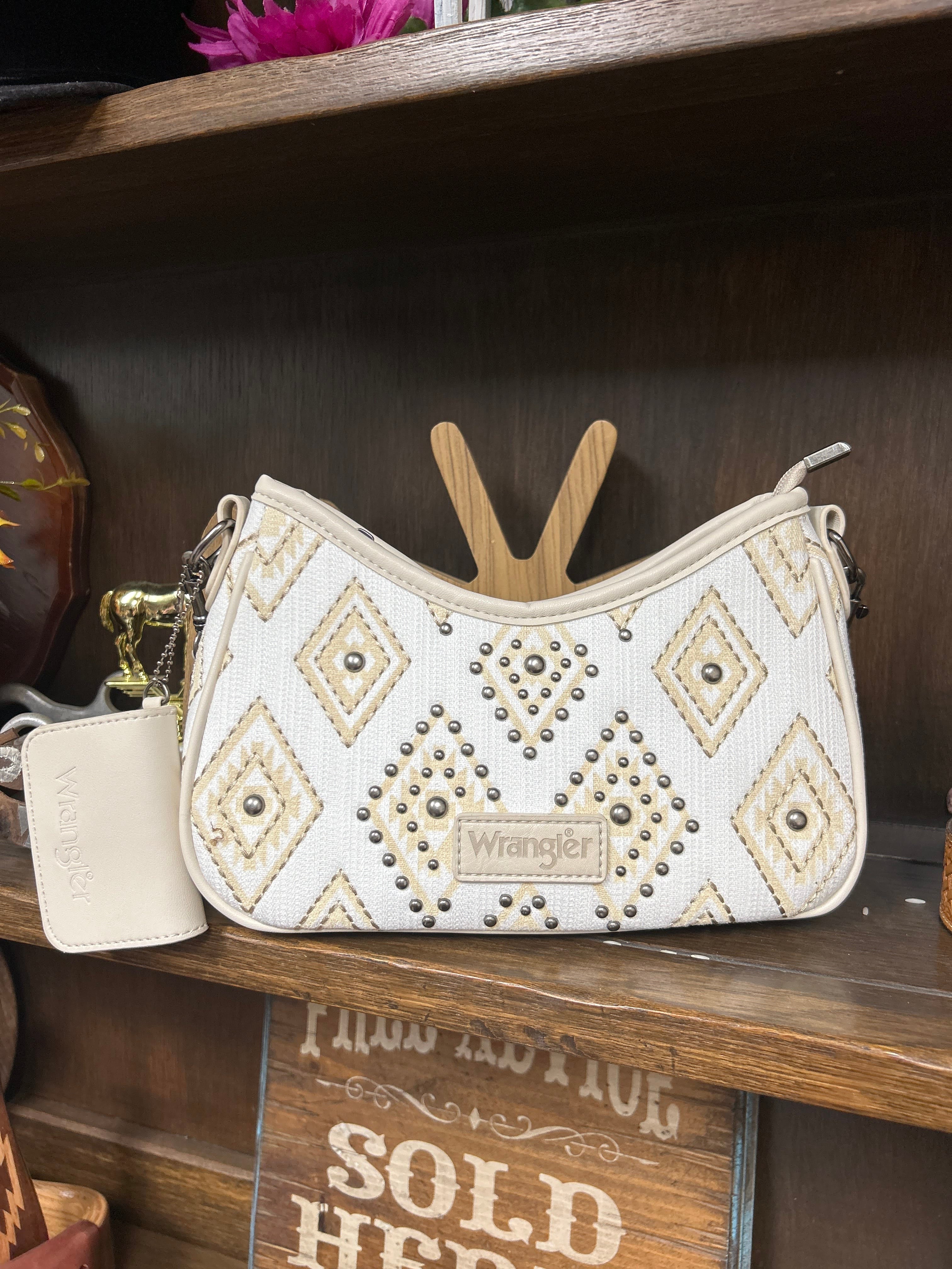 Wrangler Aztec Studded Shoulder Bag with Mini Pouch - Henderson's Western Store