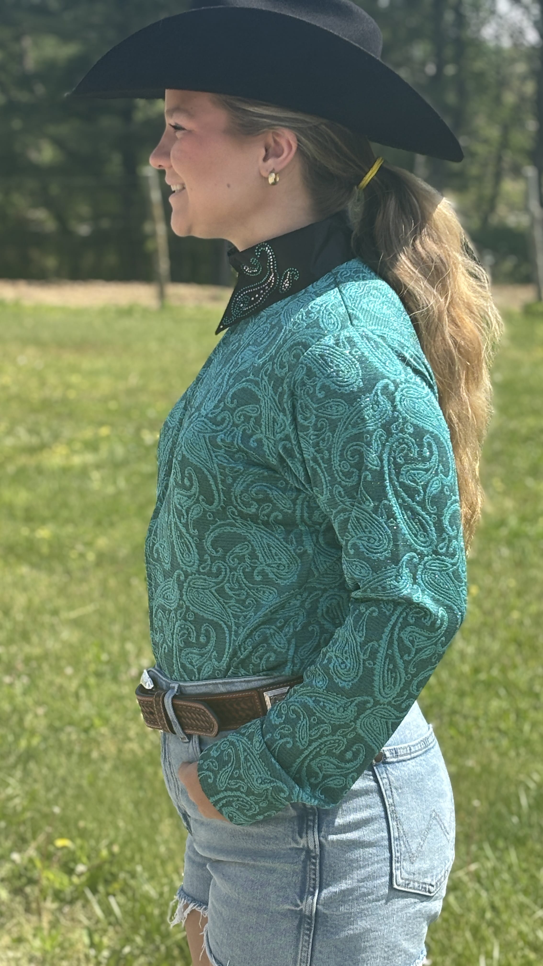 Paisley Front Zip Show Shirt - Henderson's Western Store
