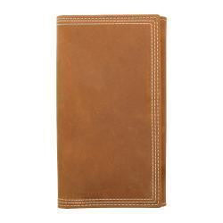 3D Belt Brown Triple Stitch Wallet ~ Checkbook - Henderson's Western Store
