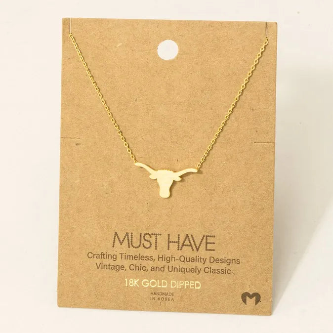 Dainty Bull Head Necklace - Henderson's Western Store
