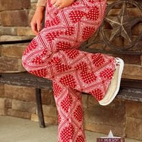 Girl's Bandana Button Flare by Rock & Roll ~ Scarlet - Henderson's Western Store