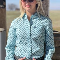 Ladies Cinch ~ Lt Blue Print - Henderson's Western Store