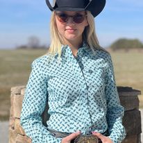 Ladies Cinch ~ Lt Blue Print - Henderson's Western Store
