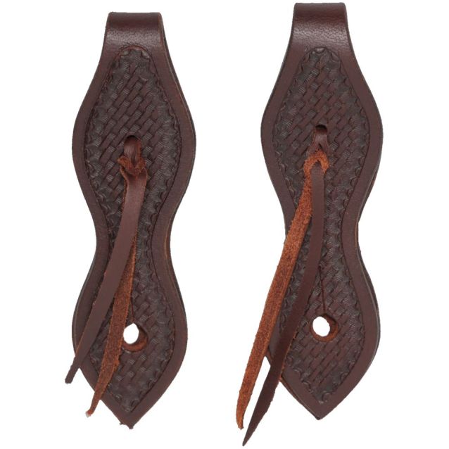 Harness Leather Slobber Straps ~ Basketweave - Henderson's Western Store