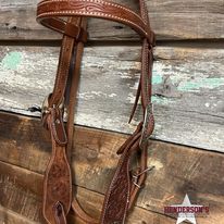 Floral Tooled Leather Browband - Henderson's Western Store