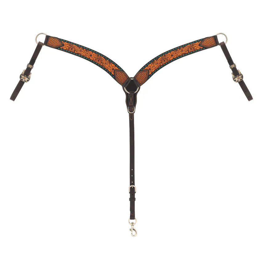 Turquoise Cross Floral Buckstitch - Henderson's Western Store