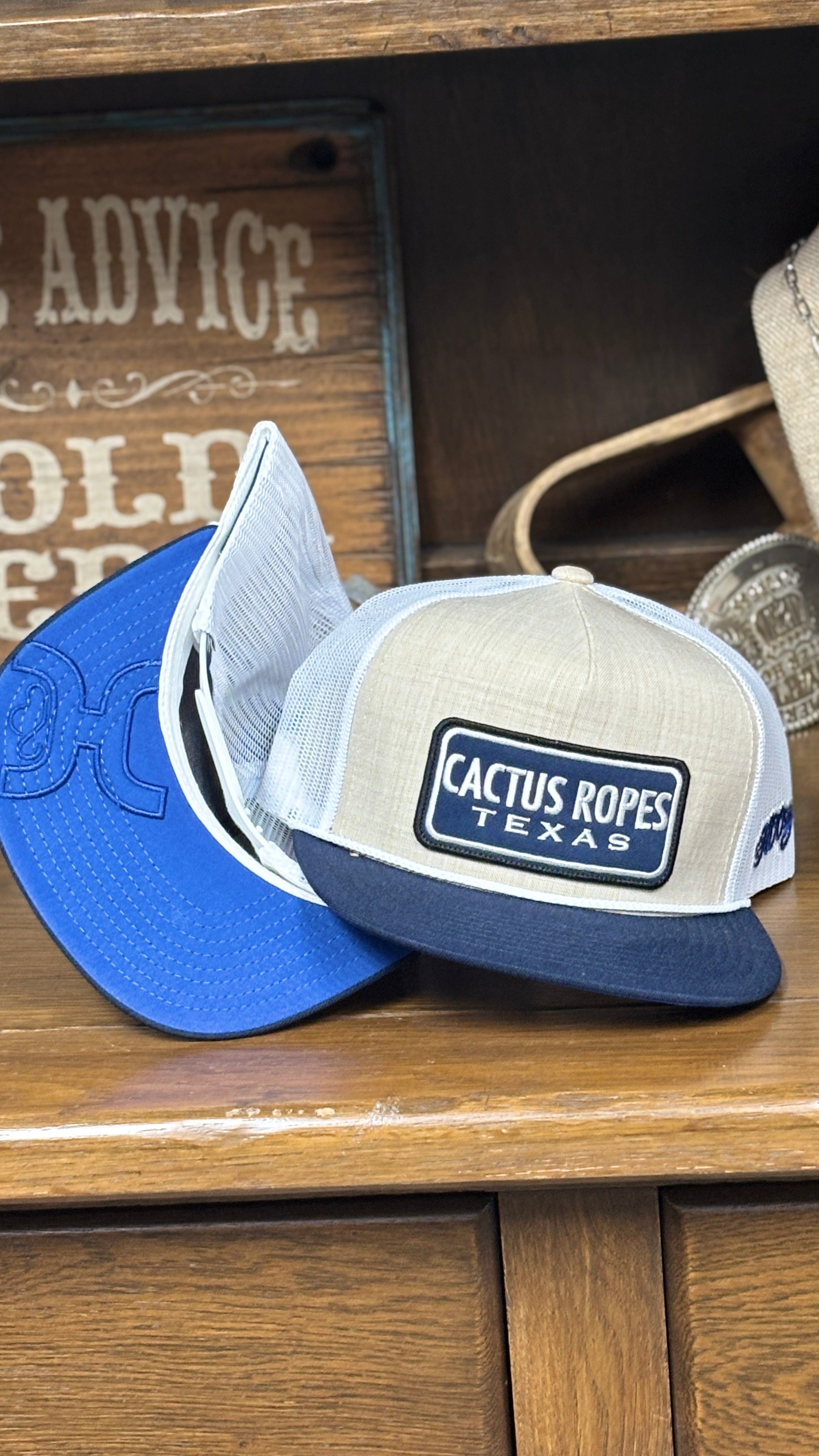 Cactus Ropes Cap ~ Blue/White - Henderson's Western Store