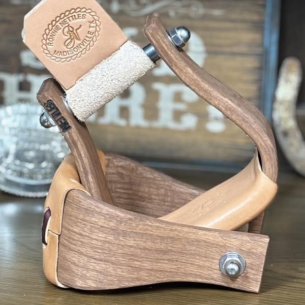 Nettles Stirrups ~ Chisholm Petite Gunstock Oiled ~ 3" - Henderson's Western Store