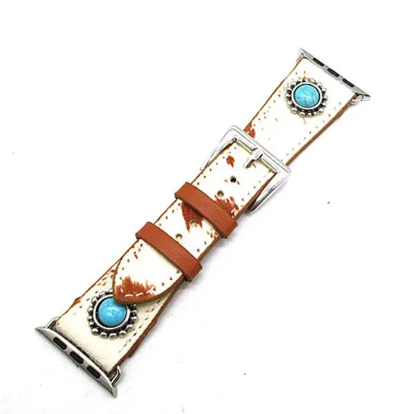 Western Cowhide Apple Watch Band ~ Brown - Henderson's Western Store