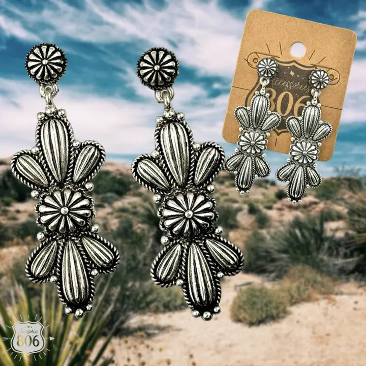 Western Silver Butterfly Concho Earring - Henderson's Western Store