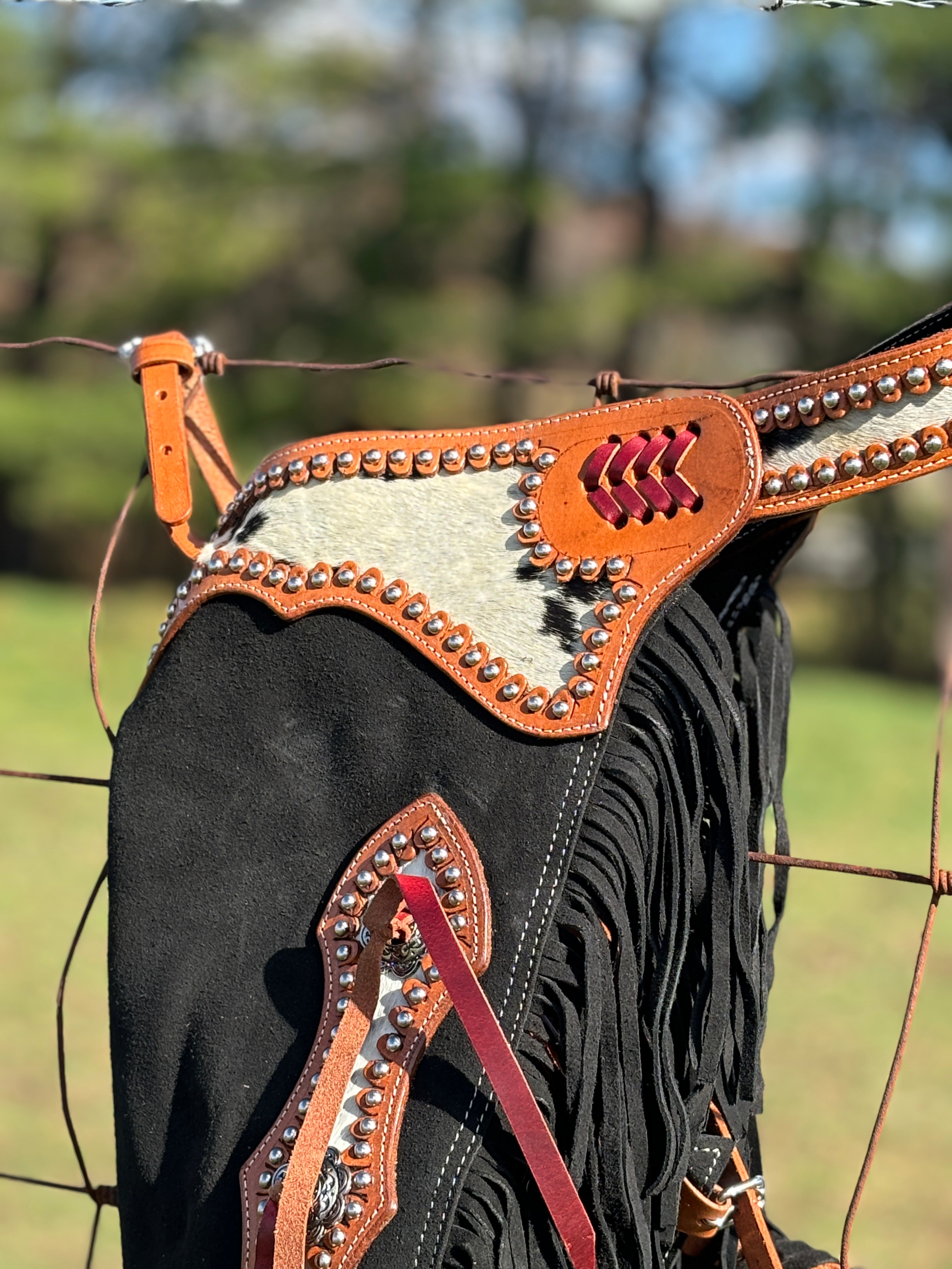 Black Suede Chink ~ Cowhide - Henderson's Western Store
