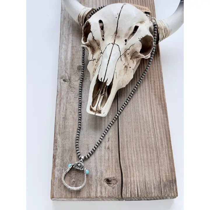 Western Style Navajo Pearl Horseshoe Necklace - Henderson's Western Store