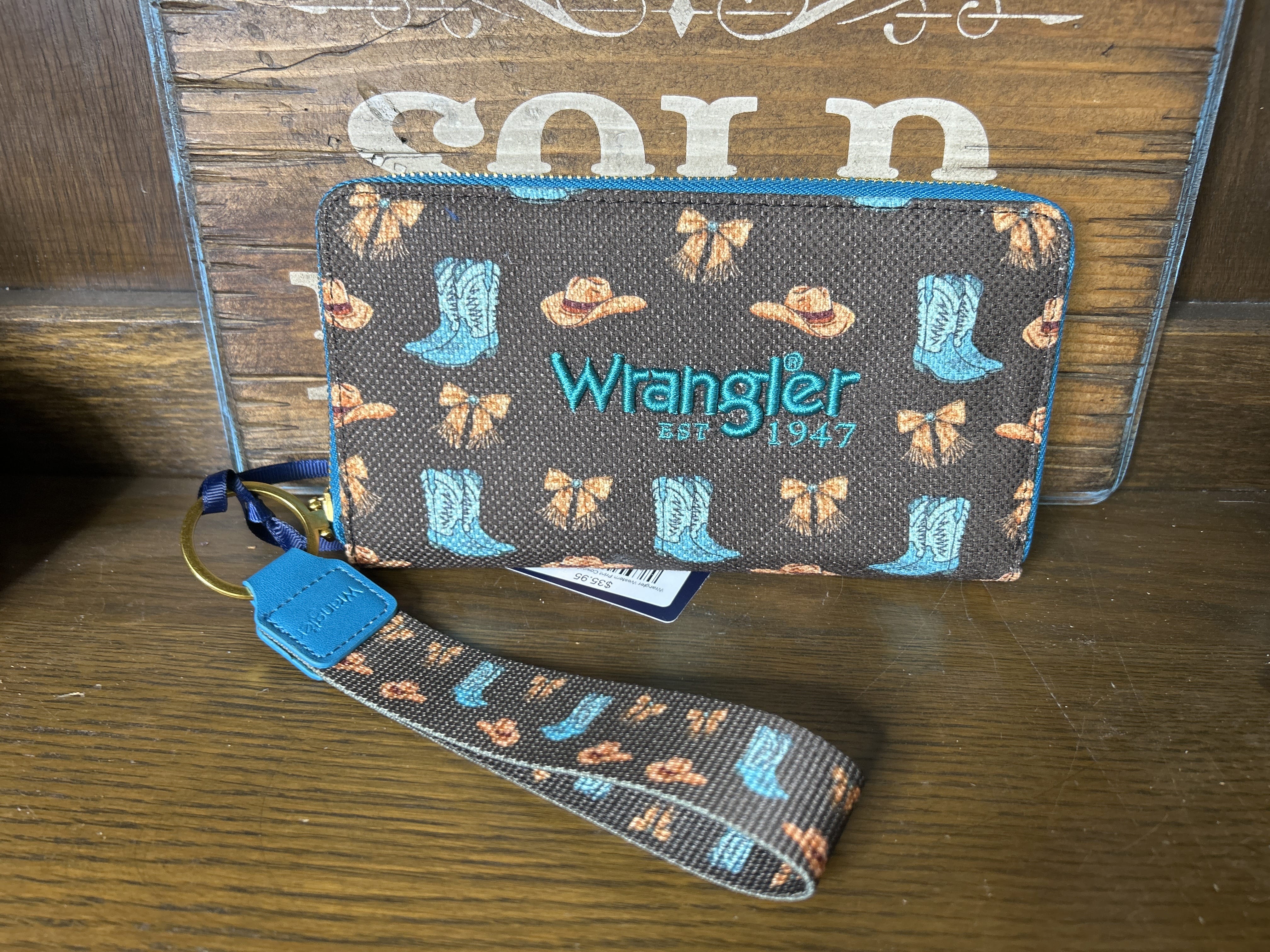 Wrangler Western Print Cowgirl Wallet ~ Coffee - Henderson's Western Store