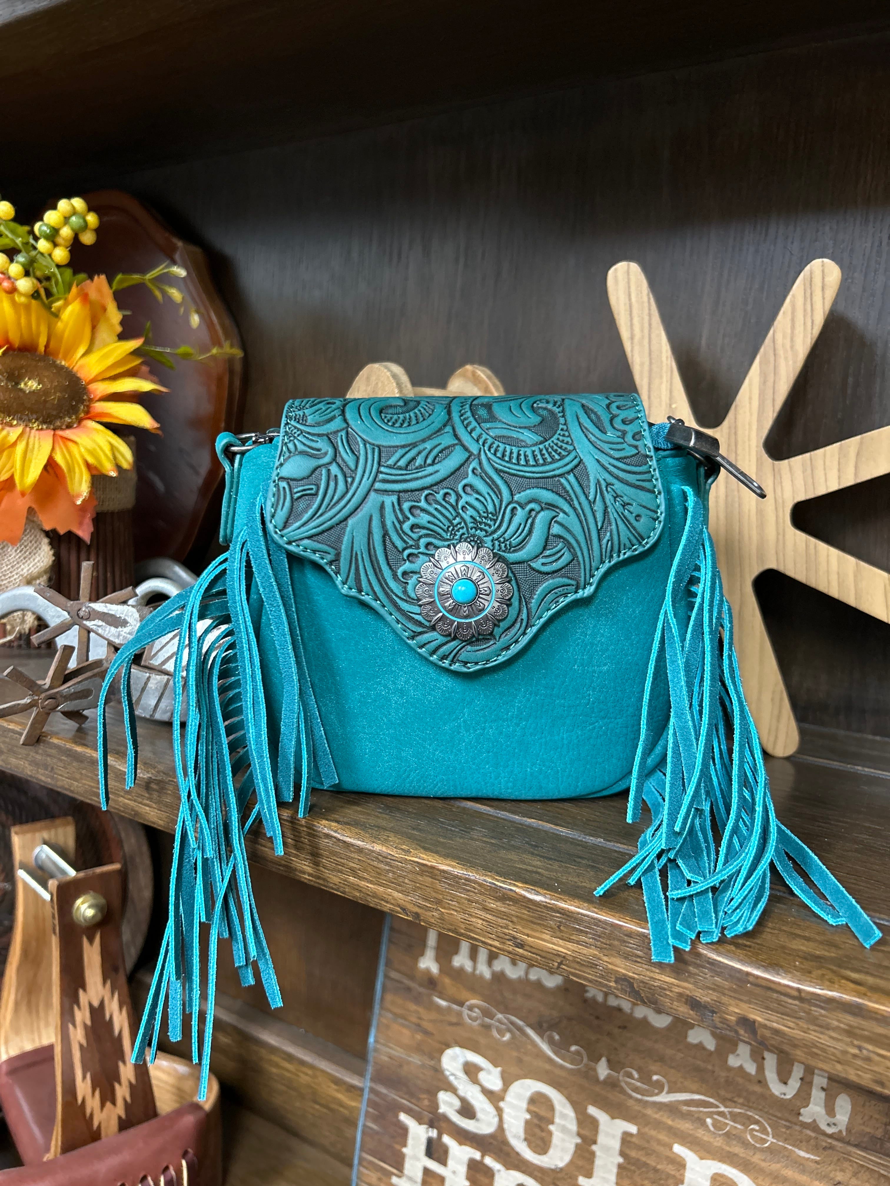 MW Embossed Fringe Mini Crossbody - Henderson's Western Store