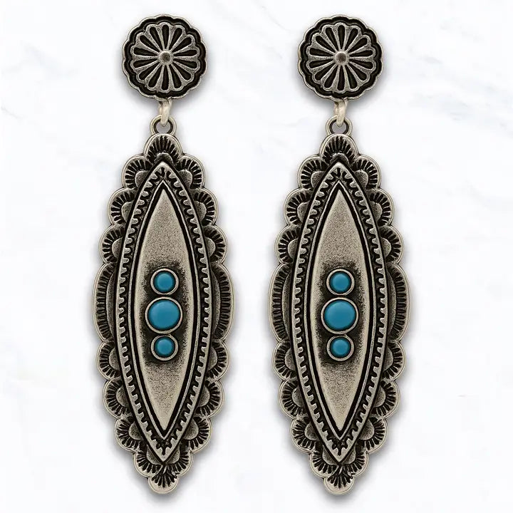 Western Concho Drop Earrings - Henderson's Western Store