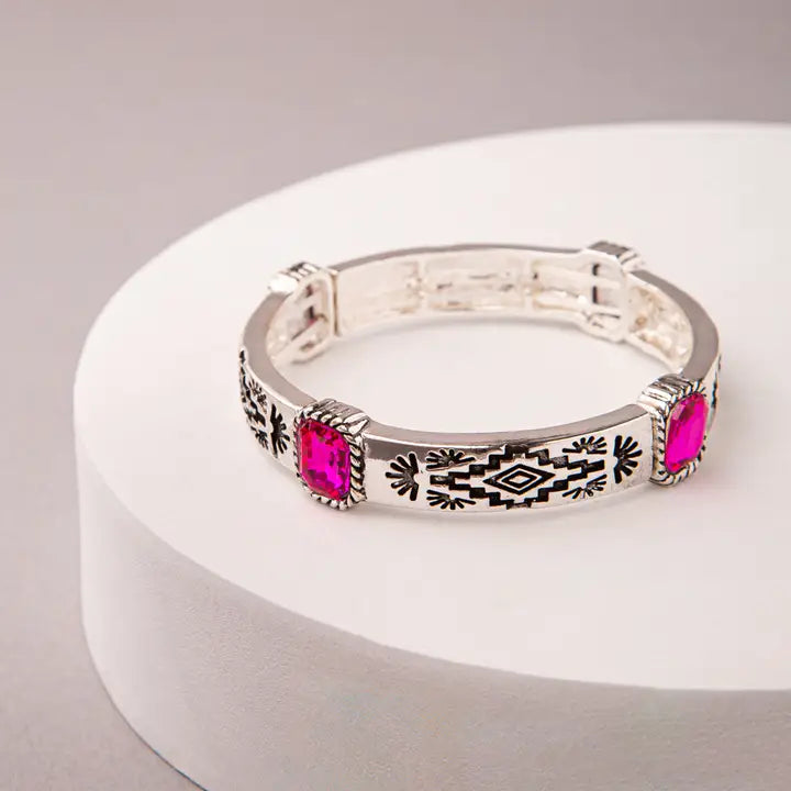 Western Aztec Jeweled Pictograph Bracelet - Henderson's Western Store