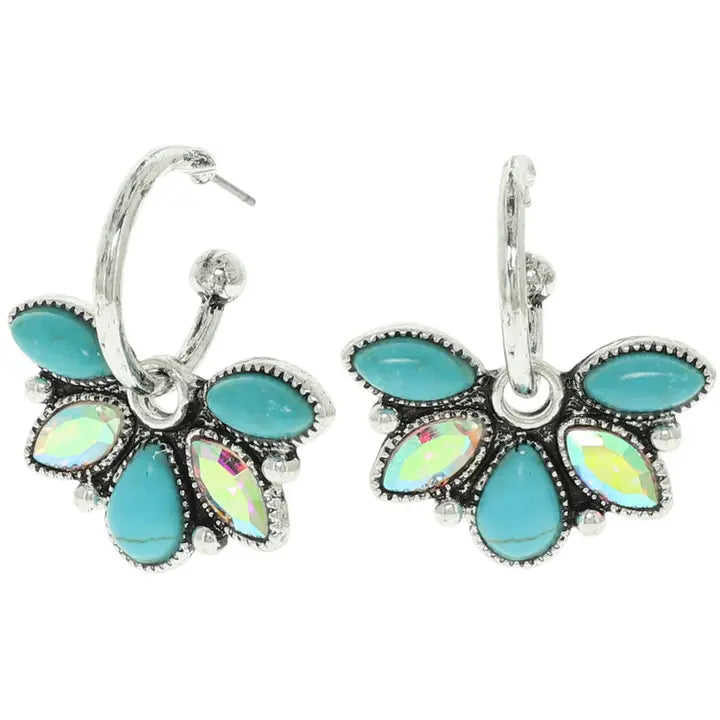 Western Floral Concho Hoop Earrings - Henderson's Western Store