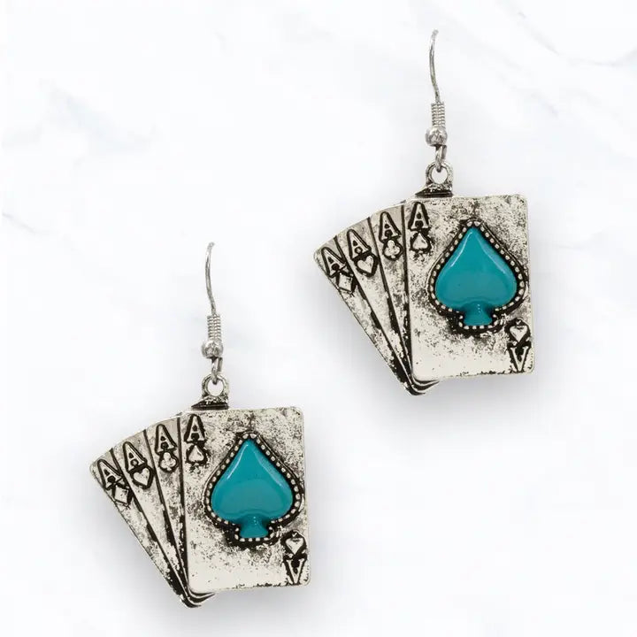 Western Playing Card Earrings - Henderson's Western Store