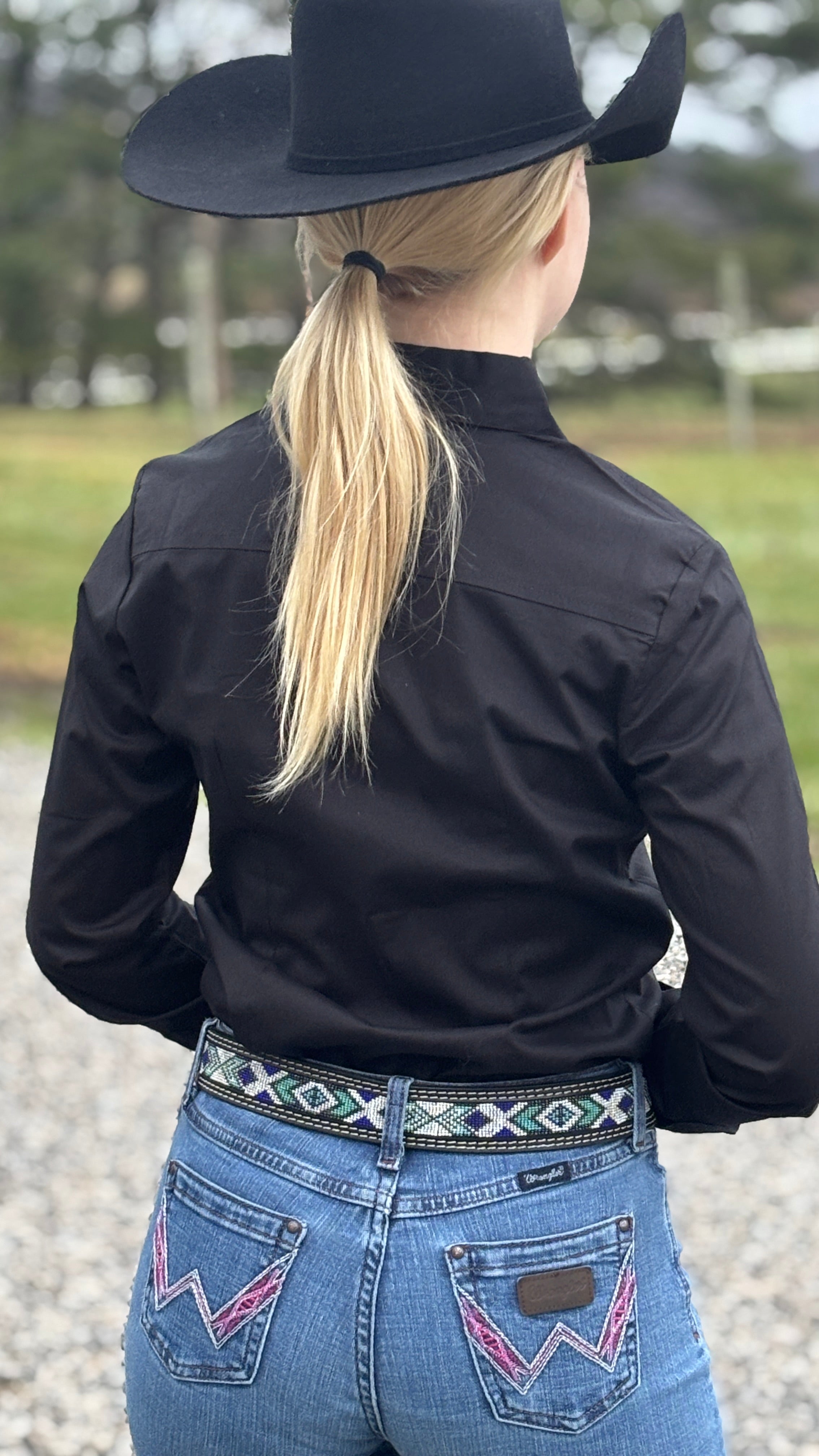 Solid Button Down Shirts ~ Black - Henderson's Western Store