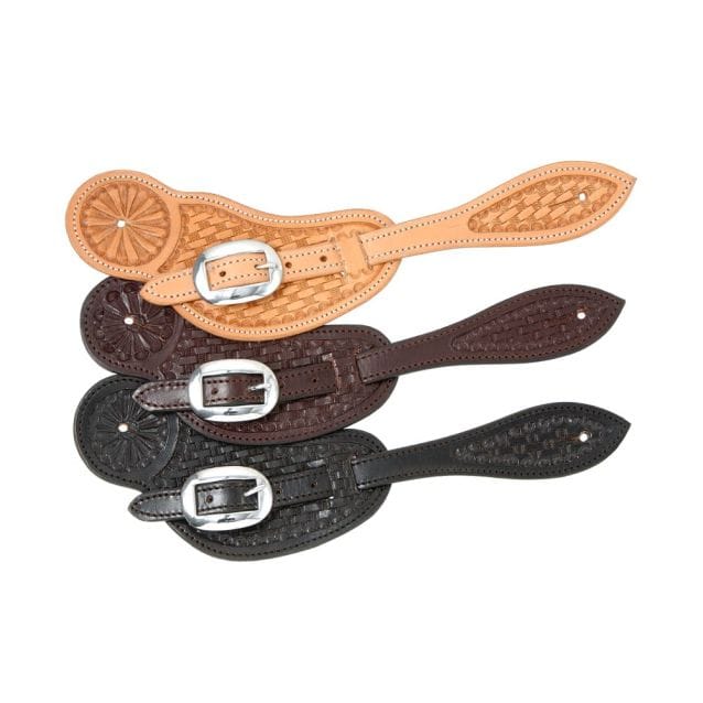 Shaped Basketweave Spur Strap - Henderson's Western Store