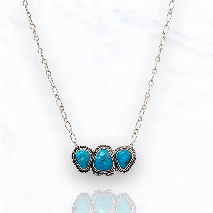 Triple Turquoise Stone Necklace - Henderson's Western Store
